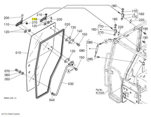 Kubota 3G710-70822 Door Hinge | OEM Replacement for M-Series Tractors