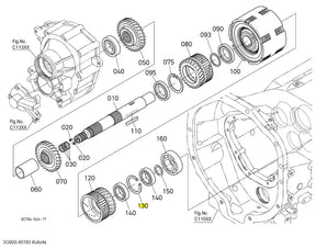 Kubota 3G900-40180 CIR-CLIP, INTERNAL - Genuine OEM Shuttle Shaft Retainer