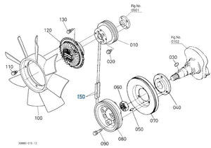 Kubota 3M760-15780 V Belt - OEM Fan & Alternator Drive Belt