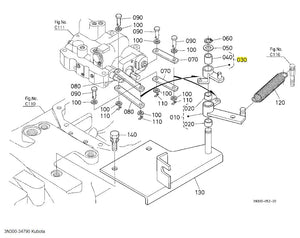 Kubota 3N300-34790 LEVER SHUTTLE VALVE - OEM Replacement for Clutch/Shuttle Valve Operation