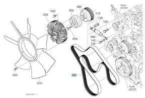 Kubota 3U503-15780 Fan Belt - OEM Drive Belt for M6 Series Engine Cooling
