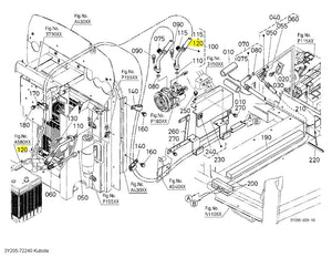 Kubota 3Y205-72240 TUBE (19-600) - OEM Air Conditioner and Condenser Hose for M-Series Tractors
