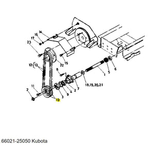 Kubota 66021-25050 Pulley 110 - PTO Shaft Pulley for G-Series Tractors