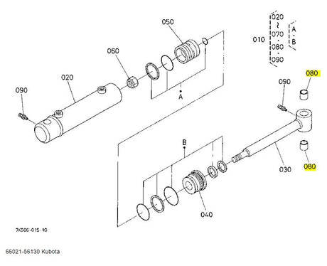 Kubota 66021-56130 Dry Bearing - OEM Replacement for Swing Cylinders, Front Axles & Dippersticks