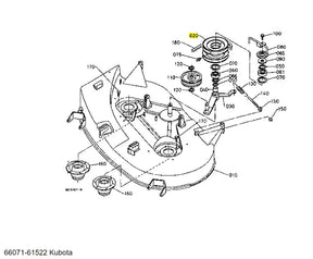 Kubota 66071-61522 V Pulley - Durable Tension Pulley for Mower Decks