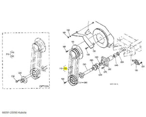 Kubota 66091-25090 V-Belt - OEM Replacement for T1600H Series PTO Shaft