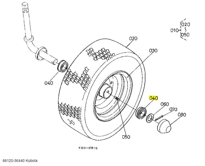 Kubota 66120-56440 Ball Bearing - Genuine OEM Replacement | Fits BX2200E, G1700, G2160 & More
