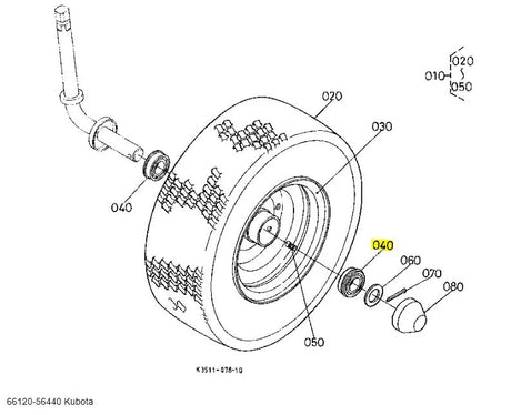 Kubota 66120-56440 Ball Bearing - Genuine OEM Replacement | Fits BX2200E, G1700, G2160 & More