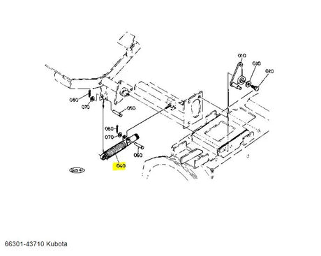 Kubota 66301-43710 Damper Lever - Genuine OEM Replacement for Speed Control & PTO Systems
