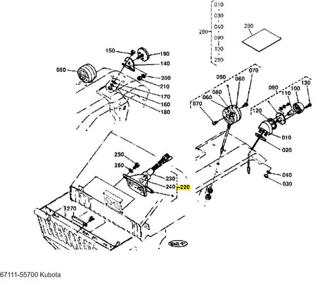 Kubota 67111-55700 Headlight Assembly - Genuine OEM Front Light for B & L Series Tractors