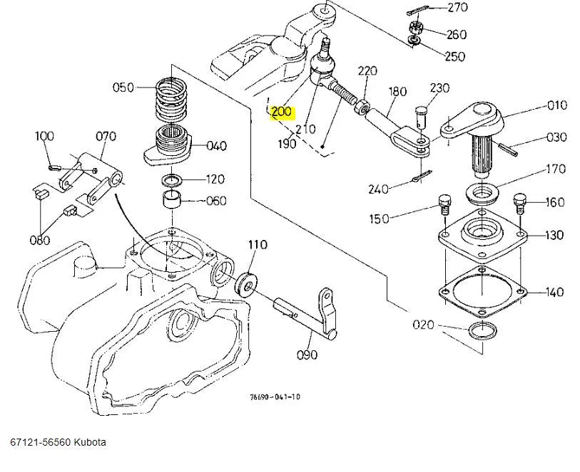Kubota 67121-56560 Dust Cover | OEM Knuckle Arm, Shift Lever & Tie Rod Protector
