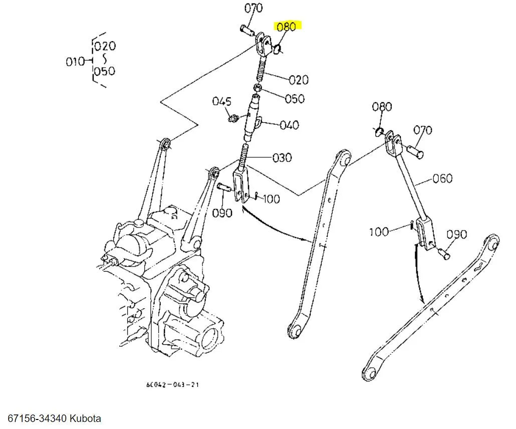Kubota 67156-34340 Snap Ring - Reliable Lift Rod and 3-Point Linkage Component