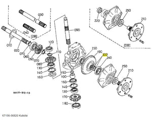 Kubota 67156-56820 Collar, Set | OEM Front Axle & Bevel Gear Collar