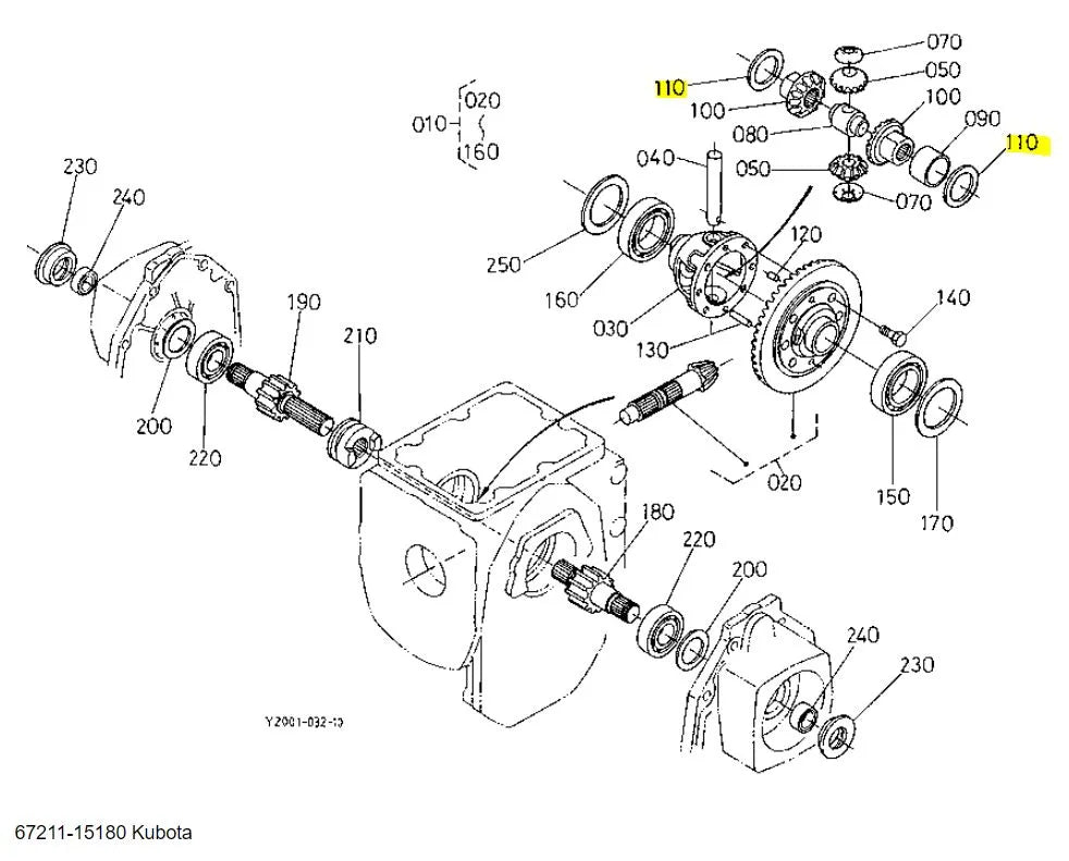 Kubota 67211-15180 Shim - Precision Rear and Front Differential Adjustment Component