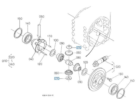 Kubota 67311-14980 Collar Pinion Thrust - Genuine Differential Component