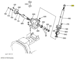 Kubota 67401-41150 Bush Post - Precision Steering Component for Kubota Tractors