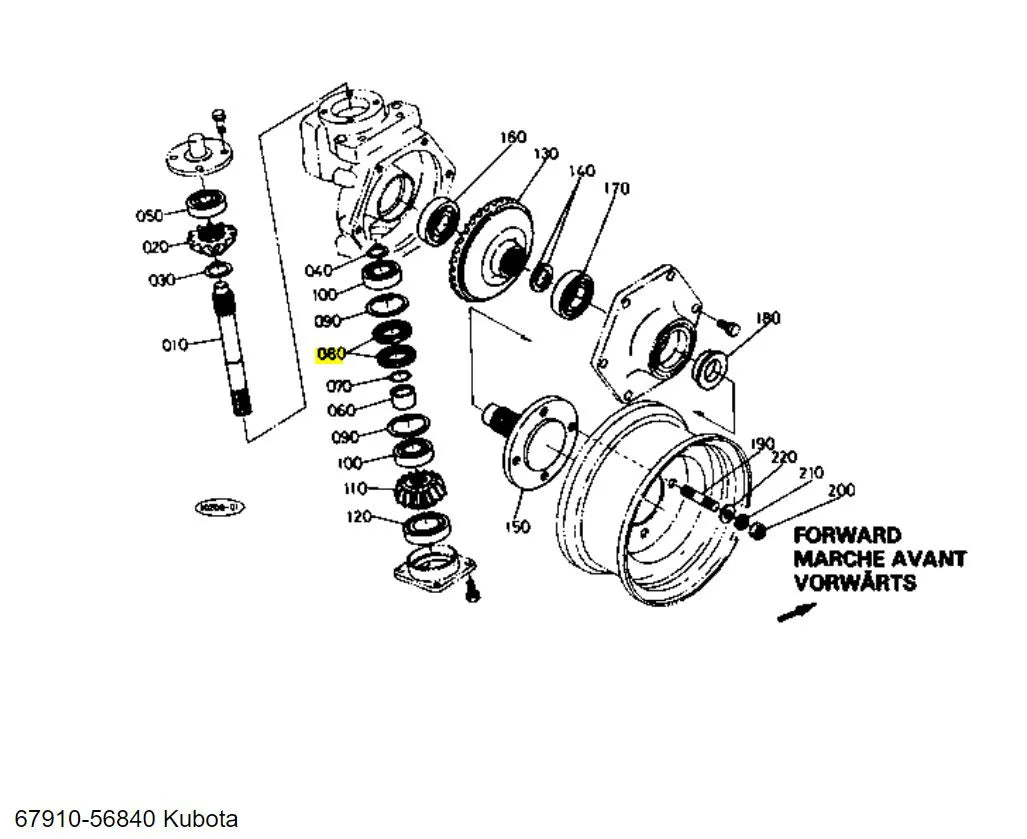 Kubota 67910-56840 Oil Seal - OEM Replacement for Wheel Hub, Bevel Gear & Differential