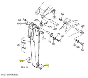 Kubota 68721-66630 Bush - Durable Arm and Bucket Link Replacement for Excavators