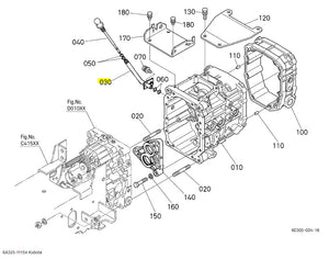 Kubota 6A320-11154 Oil Gauge Pipe - High-Quality Transmission Case Component