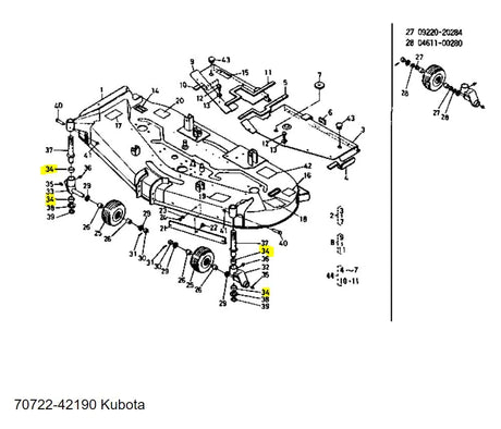 Kubota 70722-42190 Bush for Front and Rear Wheels | OEM Quality