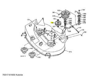 Kubota 76517-61600 Assy Pulley, Tension for Mower Decks | OEM Quality