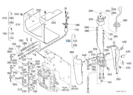 Kubota 7J432-77302 Control Cable Assembly (1250mm) – Self-Leveling Loader Valve Cable