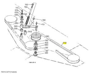 Kubota Belt 76515-34710 - OEM Replacement Belt for RC60-STR ST30