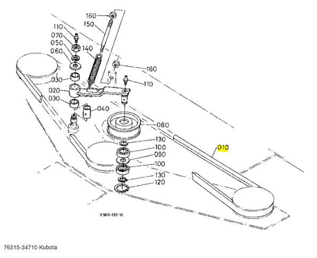 Kubota Belt 76515-34710 - OEM Replacement Belt for RC60-STR ST30