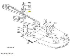 Kubota Belt K5671-34710 | High-Quality Replacement for RC72 and RCK72 Mower Decks