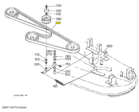 Kubota Belt K5671-34710 | High-Quality Replacement for RC72 and RCK72 Mower Decks