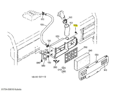 Kubota Bolt Flange 01754-50616 | OEM Fastener for Inlet Manifolds, Gear Cases & Panels