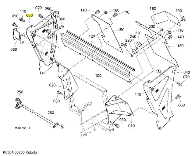 Kubota Bracket RH K6304-63263 | Reliable Replacement for GCK370GREC2 & GCK450GREC2
