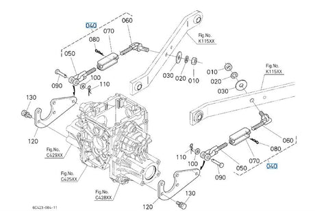 Kubota Check Chain TA530-71802 - Lower Link Stabilizer Chain Assembly