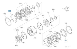 Kubota Clutch Plate 3C654-23830 - 3.8mm Plate for Hi-Lo Clutch Packs (36-Speed Models)