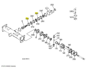 Kubota Collar 37410-56660 - OEM Front & Rear Differential Component