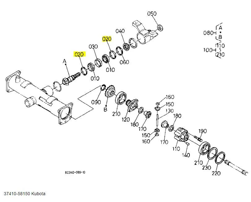 Kubota Collar 37410-58150 - OEM Front and Rear Differential Component