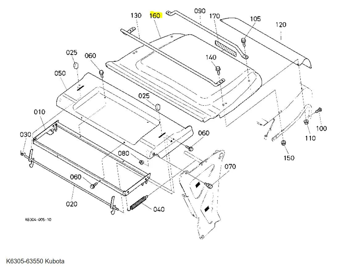 Kubota Cover Bag K6305-63550 | Durable Replacement for GCK450GREC2 Top Cover