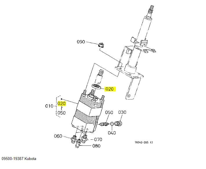 Kubota Dust Seal 09500-19387 | OEM Steering Controller Seal