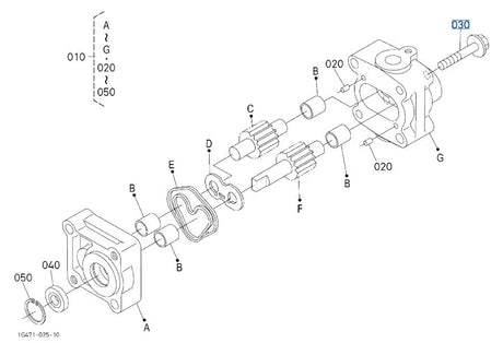 Kubota Flange Bolt 01754-50845 - Genuine OEM Fastener