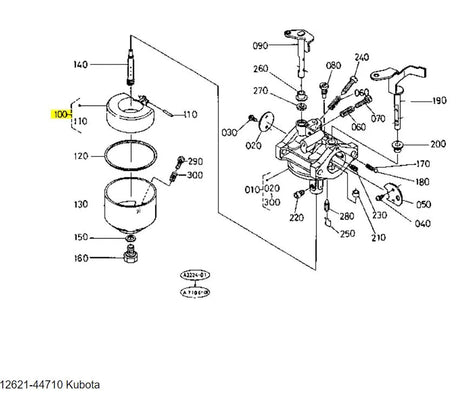 Kubota Float Assembly 12621-44710 | Genuine Carburettor Part for Small Engines
