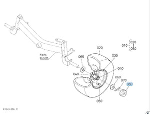 Kubota Front Wheel Cap for BX2200,G18,G21HD, G23HD/ GR1600,GR2160