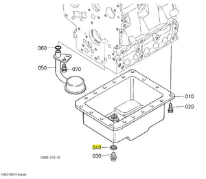 Kubota Gasket 15862-96670 - OEM Oil Pan Seal
