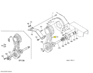Kubota H661025000 V-Belt (W) - Genuine PTO Shaft Belt for G-Series Tractors SB33 (X2)