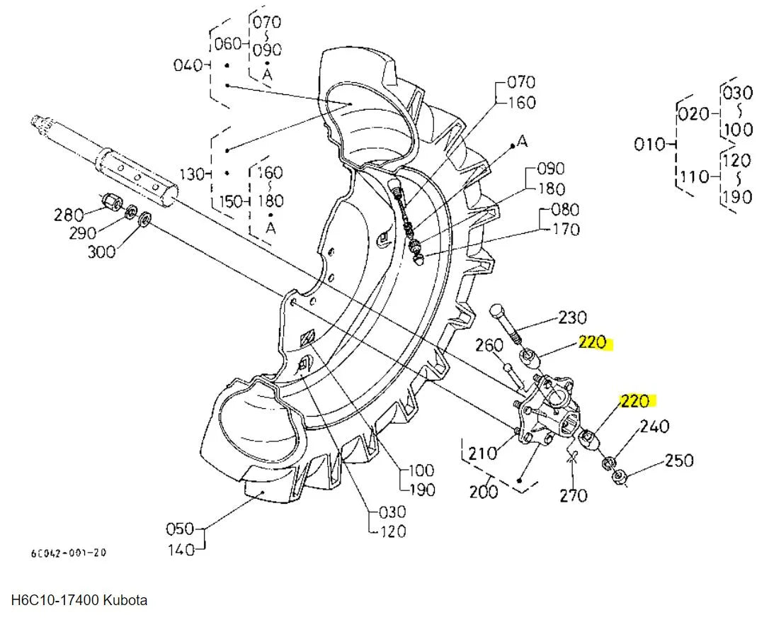 Kubota H6C10-17400 Cotter for Rear Wheel Linkages  OEM Quality