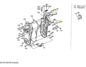 Kubota HEX Nut 02174-50160 | Rear Wheel and Stabilizer Fastener