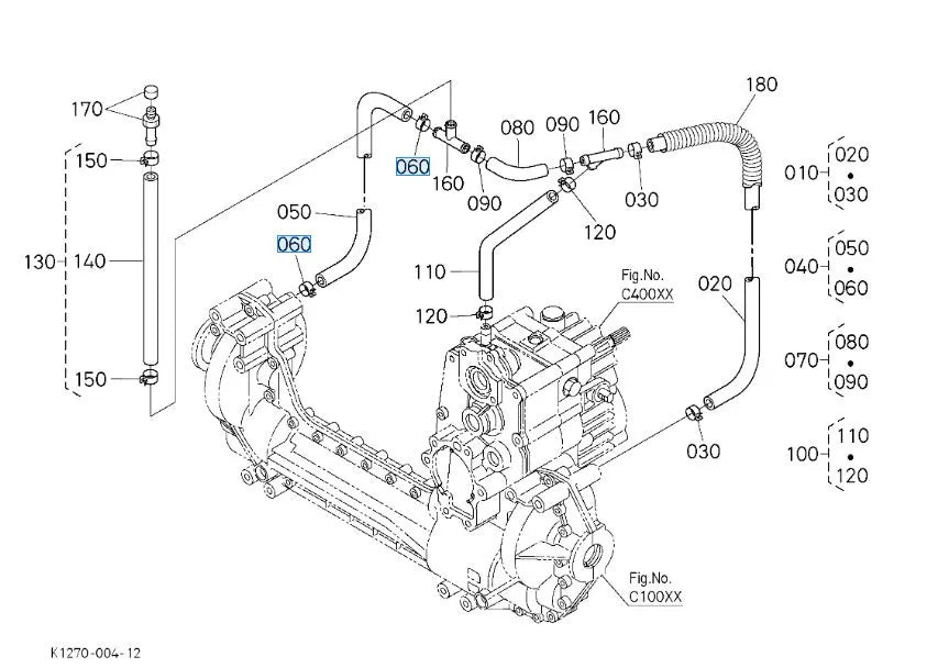 Kubota Hose Clamp K1253-36860 - Genuine Hydraulic & Transmission Line Clamp for GR Series