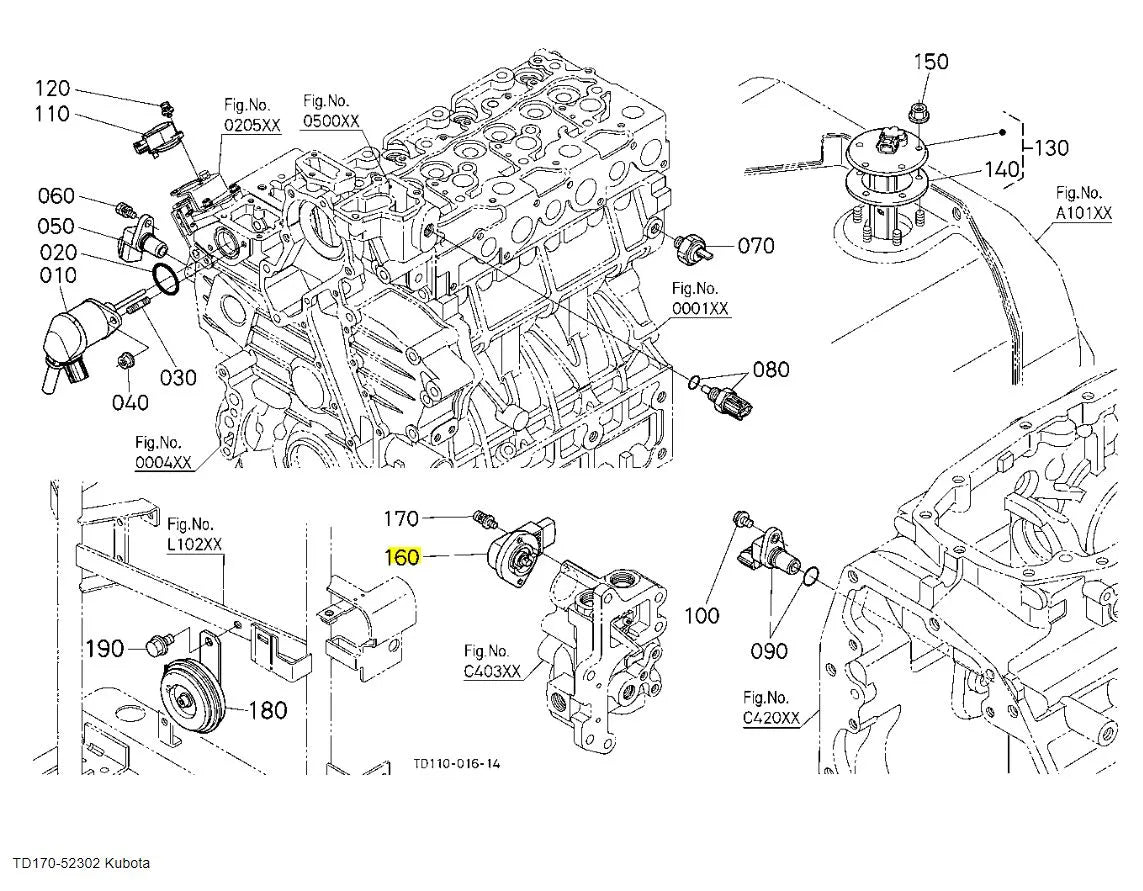 Kubota HST Sensor TD170-52302 | OEM Hydrostatic Transmission Sensor