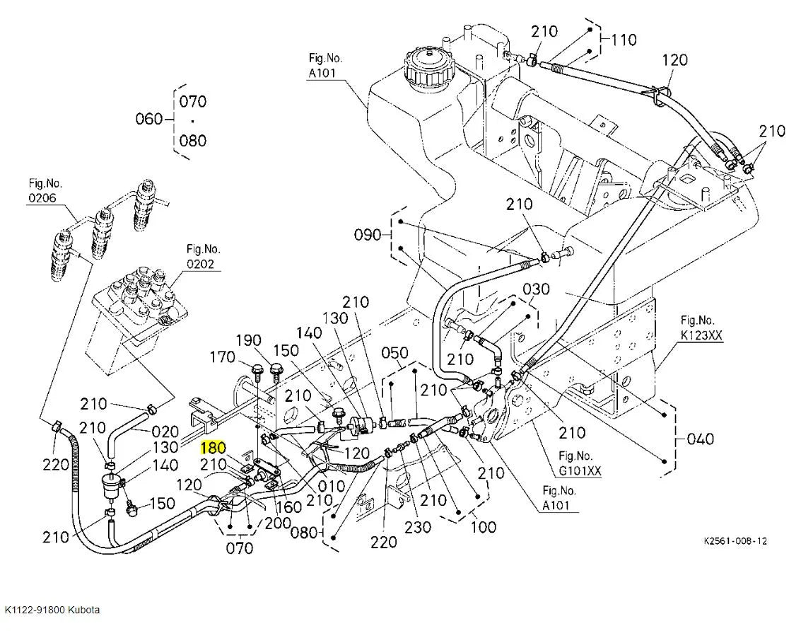 Kubota K1122-91800 Spring Nut (M61.0)  Genuine OEM Fastener