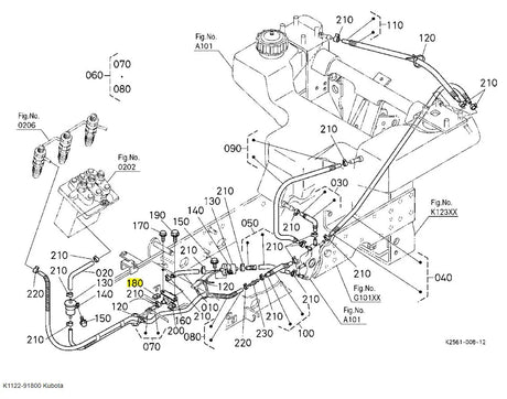 Kubota K1122-91800 Spring Nut (M61.0)  Genuine OEM Fastener