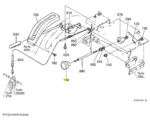 Kubota K1132-44430 Dial Adjust Deck G21 (Cam) - Genuine PTO Clutch & Lift Link Replacement